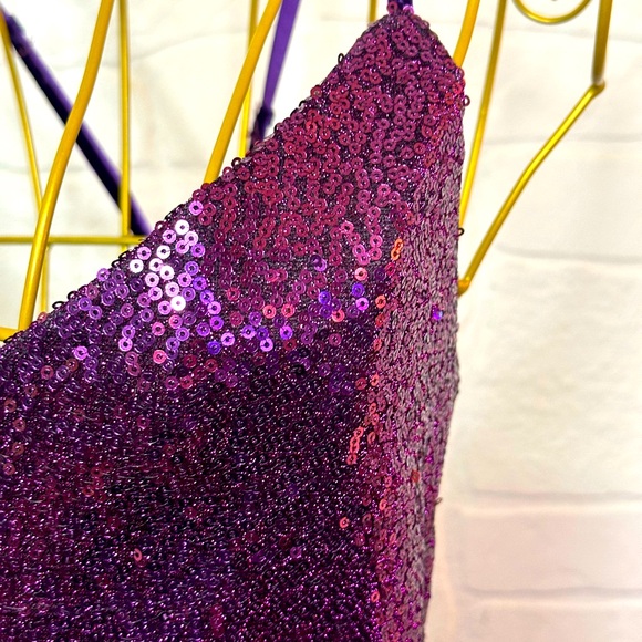 Betsey Johnson Plum Sequin Dress NWT Size 8 - Picture 16 of 17